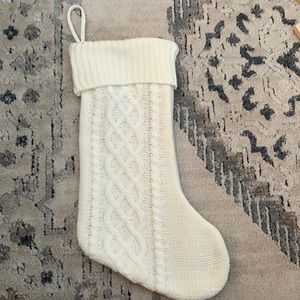 Cream cable knit stocking